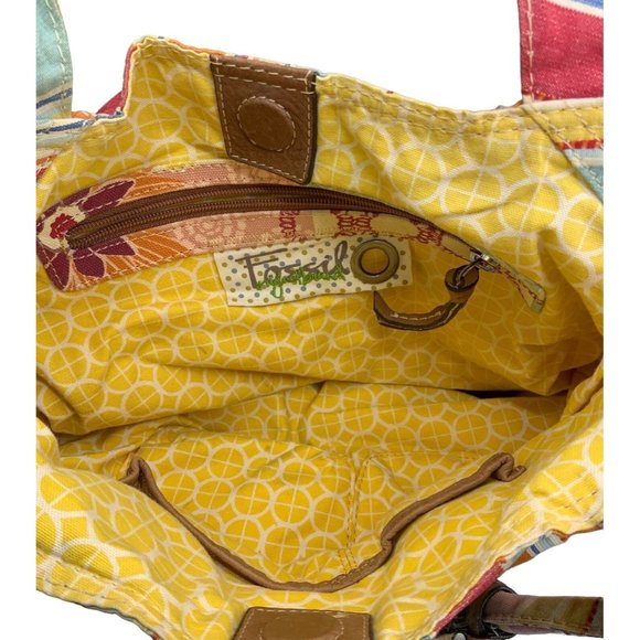 Fossil Bright Multi-Colored Cloth (denium like material) Purse - Picture 4 of 5